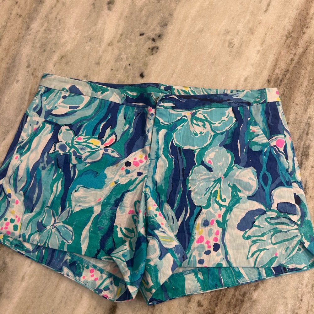 Lilly Pulitzer Blue High Waist Shorts